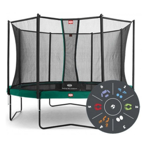 Батут  Berg Champion Tattoo 14 Ft 430 см Green + сітка Comfort - фото №4